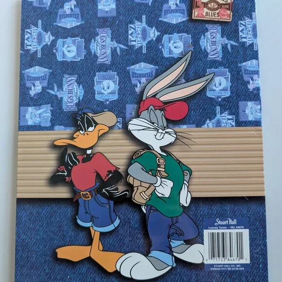 Looney Tunes Vintage 1997 School Folders Bugs Bunny + Daffy Duck - Picture 5 of 5